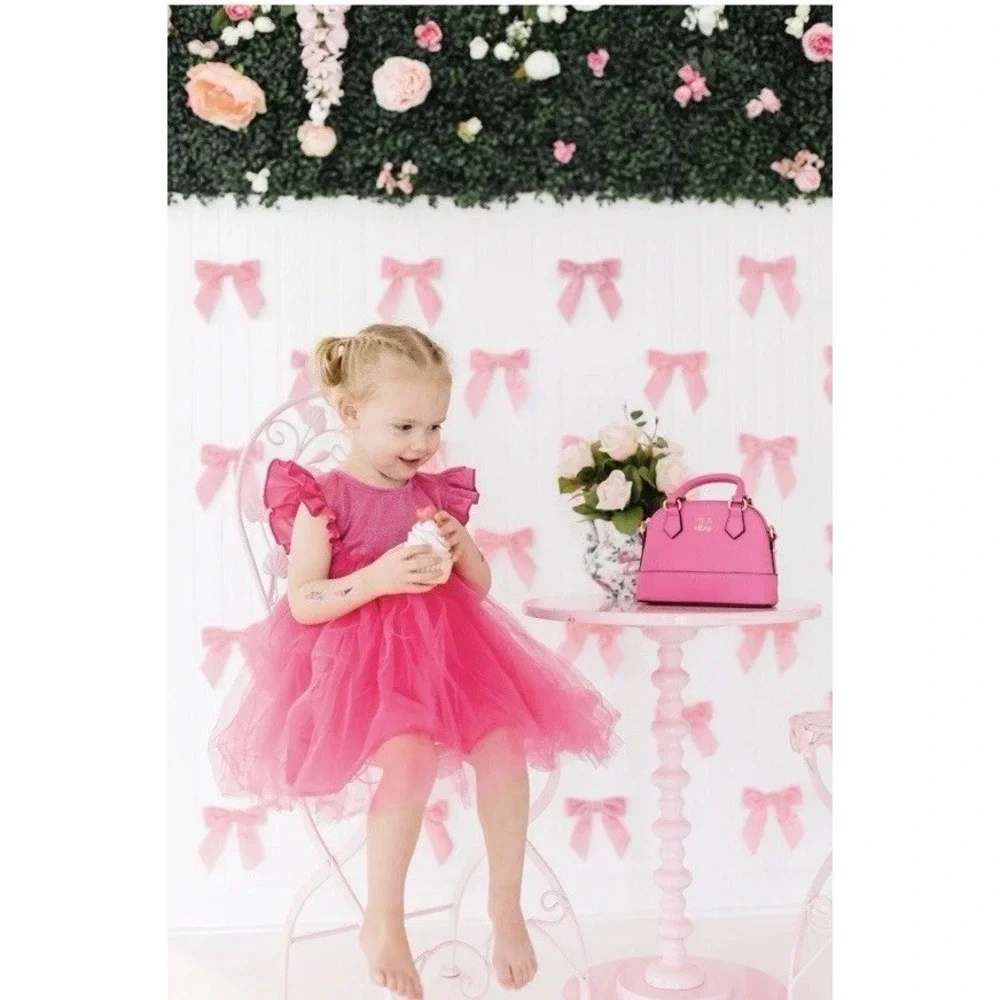 Pink Tutu Dress‎ Baby Girl Hot Pink Tulle Birthday Cake Smash Princess Photo